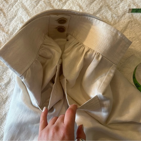 J. Crew Linen Blend Button Front Beige High Waist Skirt Size 4 - Picture 6 of 11